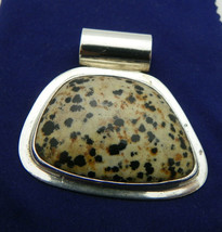 Jasper Solitaire Pendant Real Solid .925 Sterling Silver 31.3 G - £129.65 GBP