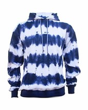 Studio 189 Men&#39;s Mizuho Cotton Blend Hand Batik Hoodie in Navy/White-Large - $34.88