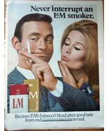 Never Interrupt an L&amp;M Smoker Print Magazine Advertisement 1968 - $55.92 MXN