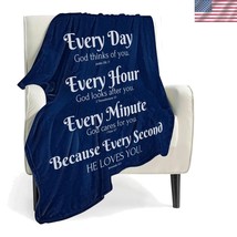 Cozy Religious Throw Blanket with Inspirational Messages - 50&quot;x60&quot; Flann... - $728.59 MXN