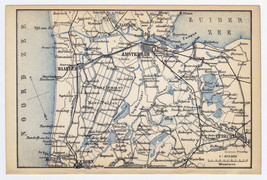 1885 Antique Map Of Central Holland Netherlands / Amsterdam Utrecht Haarlem - £17.77 GBP