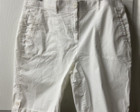 Chicos Roll Tab Shorts Womens Size 12 Cotton White Breathable Bermuda Beach - $14.24