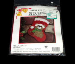 Felt Christmas Stocking Craft Kit Hobby Lobby Santa Teddy Bear Mini #949... - $7.92