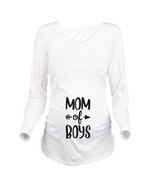 MOM OF BOYS Women&#39;s Long Sleeve Maternity T-Shirt - $38.29 CAD