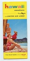 1956 United Air Lines Hawaii Vacations Brochure DC-6 &amp; DC-7 Mainliners  - £25.32 GBP