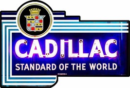 Cadillac Standard of the World Metal Sign - £48.03 GBP