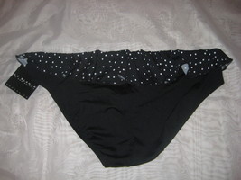 La Blanca Bathing Suit Womens New Bikini Bottom Black Polka Dot Ruffle Size 14 - £35.00 GBP