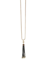 AVON 2017 FAR AWAY GOLD TASSEL NECKLACE (GOLDTONE / BLACK) NEW SEALED!!! - £14.50 GBP