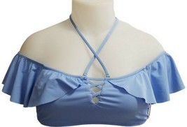 Raisins Juniors Women Barbados Off-The-Shoulder Ruffled Lace-Up Bikini T... - $14.84