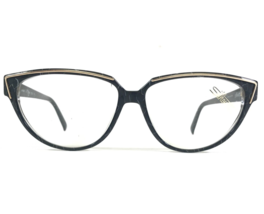Silhouette Eyeglasses Frames M 1284 /20 C 2168 Black Gold Cat Eye 57-14-135 - £58.65 GBP