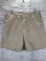 Duluth Flex Ballroom Khaki Shorts Men&#39;s 34 Relaxed Pocket 9&quot; Expandable Waist - £14.98 GBP