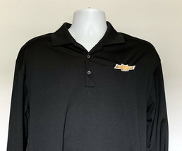 Nike Chevrolet Embroidered Logo Patch Long Sleeve Polo Shirt Mens Large ... - $42.52
