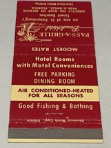 Vintage Matchbook Cover  Pass-A-Grille Beach Hotel Pass-A-Grille,Fl gmg unstruck - £9.73 GBP