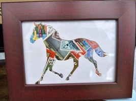 Horse-a-Trotting! - Vintage Postage Stamp Collage Art - £34.61 GBP