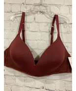 Auden Womens Size 38B The Bliss Wirefree Lace Bra Berry Red Lightly Line... - £8.87 GBP