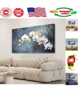 Vibrant Abstract White Orchid Canvas Art - 20x40 in, UV-Resistant Wall D... - $147.72 CAD
