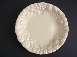 Claire Burke pottery cream bowl 3D embossed fruit border 10.5&quot; - £13.33 GBP
