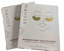 WANDER Beauty BAGGAGE CLAIM Gold Eye Mask - 2 Boxes / 4 Total Mask Sets - £12.69 GBP