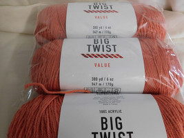 Big Twist Value lot of 3 Dark Coral dye lot 644796 - £12.52 GBP