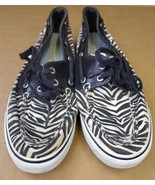 Sperry Top Sider Zebra Deck Boat Shoes Sequin Patent Leather Lace Moccas... - €13,64 EUR