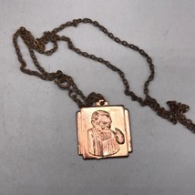 Vintage Pray For Us Necklace &amp; Religious Pendant - £18.77 GBP