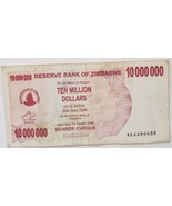 Bank of Zimbabwe Ten Mllion Dollars banknote 2008 - £2.32 GBP