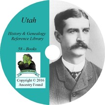 58 old books History &amp; Genealogy of UTAH families ancestry Salt Lake UT CD DVD - £4.61 GBP