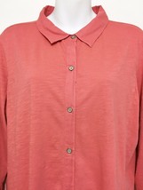 J. Jill L Soft Red Cotton Shirt Blouse 3/4 Sleeve - $20.09