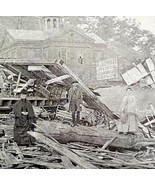 People Among The Ruins 1889 Johnstown Flood Victorian Print Pennsylvania... - $35.07 CAD