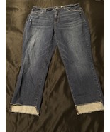 Time and Tru Women’s High Rise Cropped Jeans Size 18 Raw Hem Blue Denim - $18.64 CAD