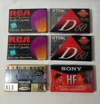 1986 TDK D 60 Sony RCA Maxwell Cassette Tape 6pc LOT SEALED Fast Ship! - $22.76