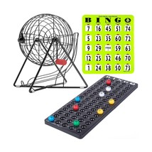 Bingo Cage And Balls Set With 25 Jam Proof Shutter Slide Bingo Cards - £174.23 GBP