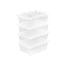 Set Of 4 Large Storage Bins With Lids - Versatile, Easy-To-Clean Organiz... - $73.99