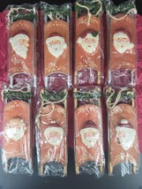 Christmas Ornaments Hand Painted Santa Face on Sleigh 8&quot;x2&quot;  Hand Carved... - £17.27 GBP