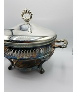 Silver Plated Round Chafing Dish / Buffet Chafer Warmer Set with Lid - £47.33 GBP