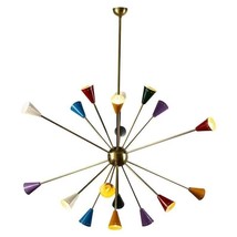 Stilnovo Original 18 light Multi-Color Sputnik Chandelier Midcentury Italian Lam - £363.95 GBP