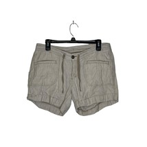 The North Face Womens Shorts Linen Low-Rise Striped Drawstring Waist Gray 10 - £14.82 GBP