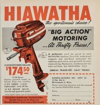 1954 Print Ad Hiawatha 5-HP Deluxe Outboard Motors Gamble-Skogmo Minneap... - £12.63 GBP