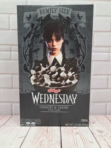 NEW KELLOGG'S FAMILY SIZE WEDNESDAY COOKIES & CREME CEREAL 12.4 OZ LMT EDITION