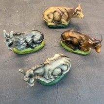 Christmas Nativity Lot 4 Cow Donkey Composition Figures Italy Vtg Animals - £23.86 GBP