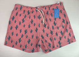 Bermies NWT Men’s size 2XL original pink cactus swim trunks lined shorts M1 - £28.00 GBP