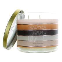 Nautica 14.5 oz Soy Wax Blend 3 Wick Candle - Gilded Sun &amp; White Tea Aloe - $24.95