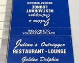 Vintage Matchbook Cover  Julian’s Outrigger Restauran  Destin Beach, FL.... - £9.78 GBP