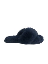 Lauren Conrad Slippers Navy Faux Fur Size 7/8  M  ($) - £19.40 GBP