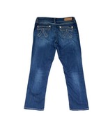 Seven 7 Women's Size 10 Straight Mid-Rise Embroidered Back Pockets Blue Jeans - $17.97
