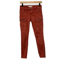 Joie Jeans Park Skinny Pant Ankle Cargo Zip Pockets Size Red Rust Size 24 - £18.78 GBP