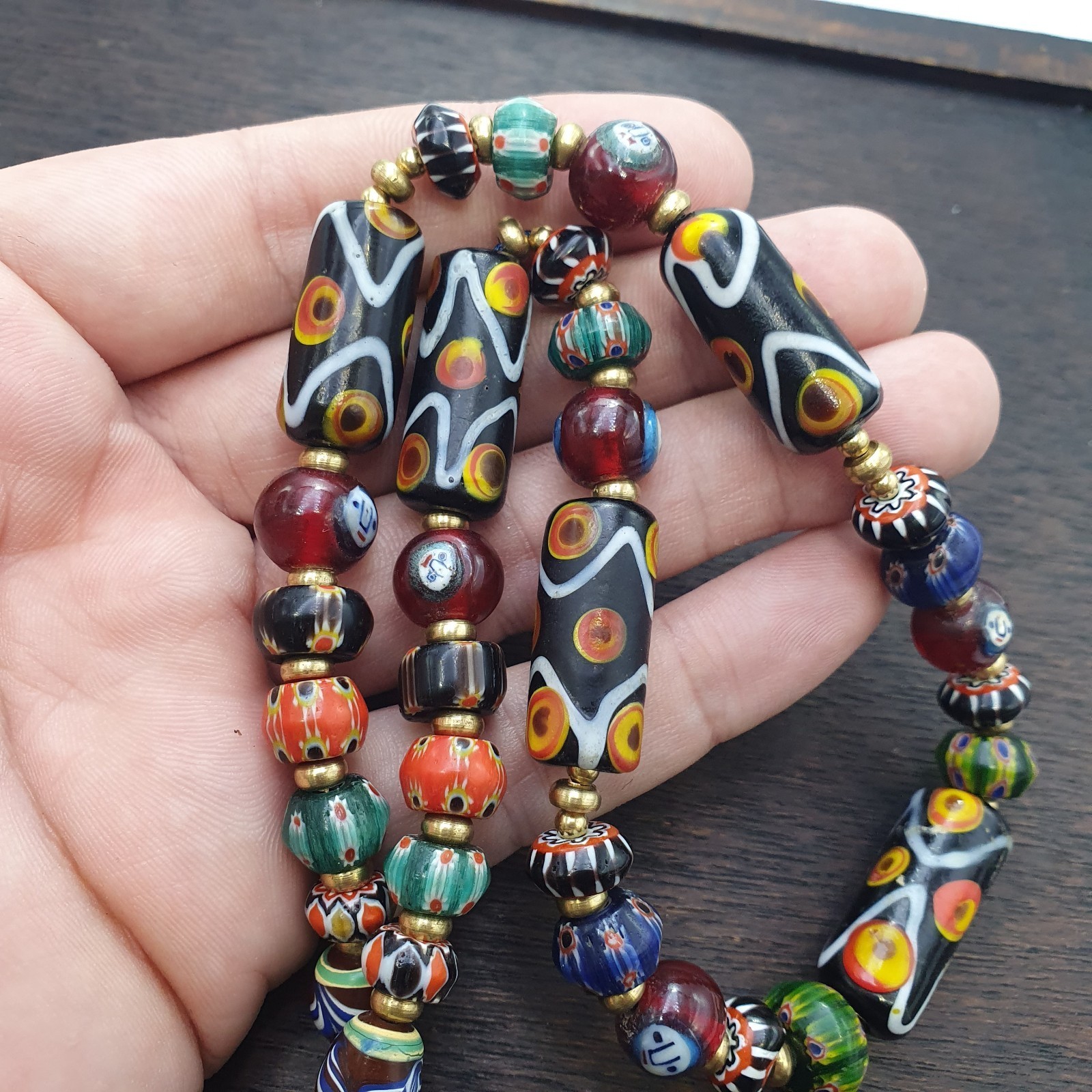 Venetian Style Glass Beads Necklace – Murano Style Facel & Floral Jewelry Item image 12
