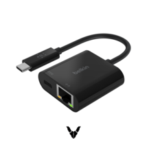 Belkin - USB-C to Ethernet + Charge Adapter - USB-C Thunderbolt 3 - Black - £13.92 GBP