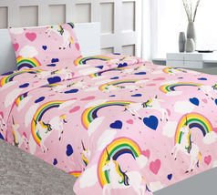 KIDS BEDSHEET SET TWIN PRINTED DESIGN MICROFIBER FLAT FITTED SHEET PILLO... - £27.32 GBP