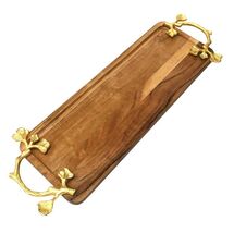 Handmade Long Length Natural Acacia Wood Tray Food Charcuterie  Serving ... - $49.49